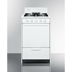 Summit 20" Wide Gas Range with 4 Open Burners, 2.46 Cu. Ft. Oven Capacity, Broiler Drawer, Manual Clean, Electronic Ignition - WNM110