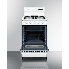 Summit 20" Wide Gas Range with Natural Gas, 4 Open Burners, 2.46 cu. ft. Total Oven Capacity, Viewing Window, Broiler Drawer - WNM1307
