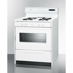 Summit 30" Wide Gas Range with Manual Clean, Black Glass See-Thru Door, Electronic Ignition and Clock w/ Timer - WNM2307