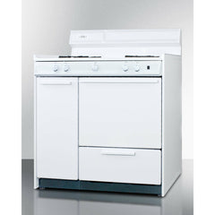 Summit 36" Wide Gas Range with Natural Gas, 4 Open Burners, 2.92 cu. ft. Total Oven Capacity, Broiler Drawer, Porcelain Construction - WNM430P