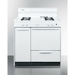 Summit 36" Wide Gas Range with Lower Broiler, Side Storage and Electronic Ignition: White - WNM4307