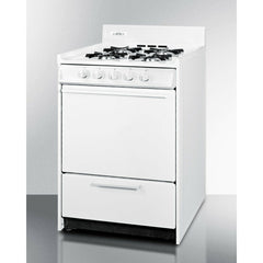Summit 24" Wide Gas Range with 4 Open Burners, 2.92 cu ft Oven, Broiler Drawer, Electronic Ignition, Porcelain Construction - WNM610