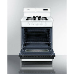 Summit 24" Wide Gas Range with Natural Gas, 4 Open Burners, 2.92 cu. ft. Total Oven Capacity, Viewing Window, Broiler Drawer - WNM6307
