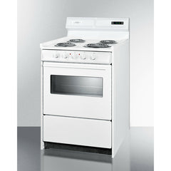 Summit 24" Wide Electric Coil Top Range with 4 Coil Elements, 2.92 cu. ft. Total Oven Capacity, Viewing Window, Storage Drawer - WEM630
