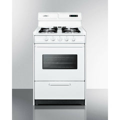 Summit 24" Wide Gas Range with Natural Gas, 4 Open Burners, 2.92 cu. ft. Total Oven Capacity, Viewing Window, Broiler Drawer - WNM6307