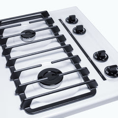 Summit 24" Wide 4-Burner Gas Cooktop with 4 Sealed Burners, Cast Iron Grates, Porcelainized Cooking Surface in White - WTL033S