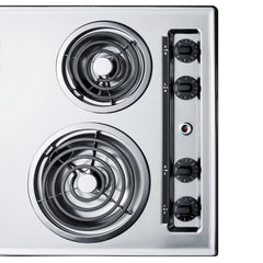 Summit 30" Wide 230V 4-Burner Coil Cooktop with 4 Elements, Hot Surface Indicator, UL Safety Listed, UL Listed - ZEL05