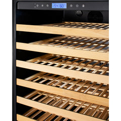 Summit 24" Wide Single Zone Wine Cellar with 165 Bottle Capacity, Right Hinge, Glass Door, With Lock, 14 Extension Wine Racks, Digital Control, LED Light, Compressor Cooling, ETL Approved, Digital Thermostat - SWC1926B
