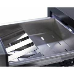 Summit 24" Wide Built-In Commercial Beverage Refrigerator With 4.76 cu. ft. Capacity, Top Drawer, Cantilevered Chrome Shelves, Double-Pane Tempered Glass Door - SCR615TD