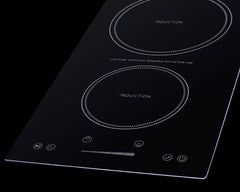 Summit 12" Wide 115V 2-Zone Induction Cooktop, Cord Included with 2 Elements, Hot Surface Indicator, ADA Compliant, Induction Technology, Child Lock - SINC2B115