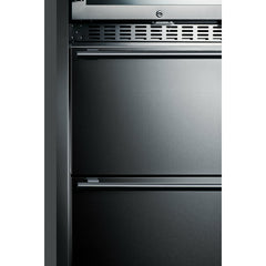Summit 24" Wide Combination Dual-Zone Wine Cellar and 2-Drawer All-Refrigerator (Panels Not Included) with Door Lock, Automatic Defrost, CFC Free, Automatic Defrost, Temperature Memory Function - SWCDAR24