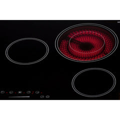 Summit 30" Wide 208-240V 5-Burner Radiant Cooktop with 5 Elements, Hot Surface Indicator, ADA Compliant, ETL Safety Listed, Child Lock, ETL, Residual Heat Indicator Light, Digital Touch Controls, EuroKera Glass Surface - CR5B30T