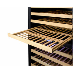 Summit 24" Wide Dual Zone Wine Cellar with 162 Bottle Capacity, Right Hinge, Glass Door, With Lock, 13 Extension Wine Racks, Digital Control, LED Light, Compressor Cooling, Digital Thermostat, High/Low Temperature Alarm - SWC1966B