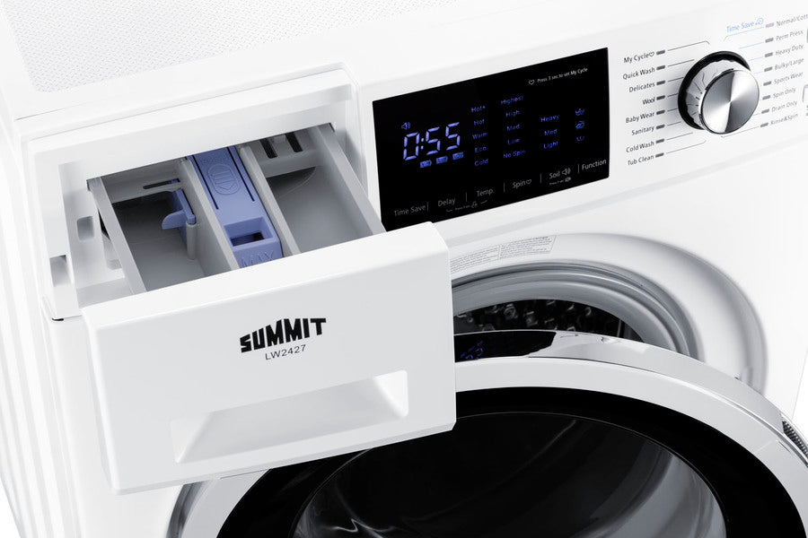 Summit 24" Washer & Dryer Set with Stackable 2.7 Cubic Feet Front Load Washer and 4.4 Cubic Feet Electric Dryer - LSWD24