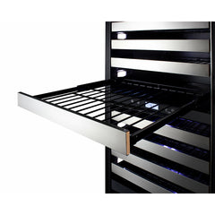 Summit 24" Wide Triple Zone Wine Cellar with 149 Bottle Capacity, Right Hinge, Glass Door, With Lock, 12 Extension Wine Racks, Digital Control, LED Light, Compressor Cooling, ETL Approved, Digital Thermostat, Factory Installed Lock, CFC Free - SWCP1988T