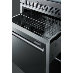 Summit 24" Wide Combination Dual-Zone Wine Cellar and 2-Drawer All-Refrigerator (Panels Not Included) with Door Lock, Automatic Defrost, CFC Free, Automatic Defrost, Temperature Memory Function - SWCDAR24