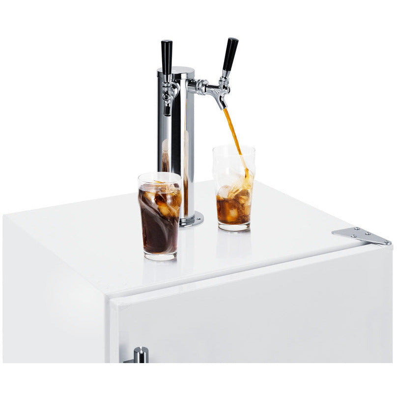 Summit 24" Wide Built-In Cold Brew Coffee Kegerator, ADA Compliant with Complete Tap Kit, Dual Tap System, Panel-ready Door, Automatic Defrost, Built-in Capable, Interior Light - SBC58WHBIADACFTWIN