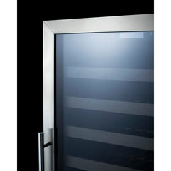 Summit 24" Wide Single Zone Wine Cellar with 165 Bottle Capacity, Right Hinge, Glass Door, With Lock, 14 Extension Wine Racks, Digital Control, LED Light, Compressor Cooling, ETL Approved, Digital Thermostat - SWC1926B