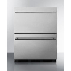 Summit 24" Wide 2-Drawer All-Refrigerator with 3.0 Cu. Ft. Capacity, Adjustable Thermostat, Fan-Forced Cooling - SP6DBS2D7