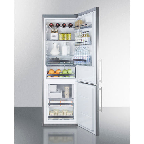 Summit 24" Wide Built-In Bottom Freezer Refrigerator With Icemaker - FFBF249SSBIIM
