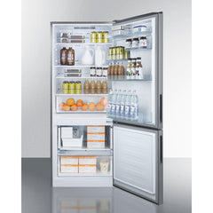 Summit 28" Wide Built-In Bottom Freezer Refrigerator With Icemaker - FFBF279SSBIIM