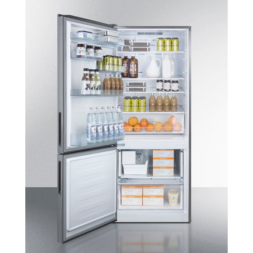 Summit 28" Wide Built-In Bottom Freezer Refrigerator With Icemaker - FFBF279SSBIIMLHD