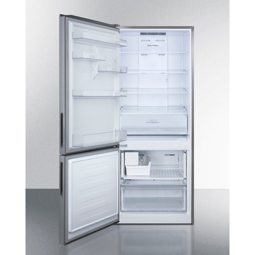 Summit 28" Wide Built-In Bottom Freezer Refrigerator With Icemaker - FFBF279SSBIIMLHD