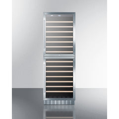 Summit 24" Wide Wine Cellar With Lock, 14 Extension Wine Racks, Digital Control, LED Light, ETL Approved, Digital Thermostat, Dual Zone, Built-In capable - SWC1875B