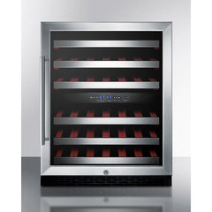 Summit 24" Wide Built-In Wine Cellar, ADA Compliant with 46 Bottle Capacity, Right Hinge, Glass Door, With Lock, 6 Extension Wine Racks, Digital Control, Compressor Cooling, ETL Approved, Digital Thermostat - SWC530BLBIST