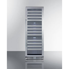 Summit 24" Wide Triple Zone Wine Cellar with 149 Bottle Capacity, Right Hinge, Glass Door, With Lock, 12 Extension Wine Racks, Digital Control, LED Light, Compressor Cooling, ETL Approved, Digital Thermostat, Factory Installed Lock, CFC Free - SWCP1988T