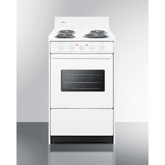 Summit 20" Wide Electric Coil Top Range with 4 Coil Elements, 2.46 cu. ft. Total Oven Capacity, Storage Drawer, ADA Compliant, Storage Drawer - WEM110