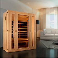 Maxxus "Trinity" Dual Tech 3 person Low EMF FAR Infrared Sauna Canadian Hemlock - MX-LS3-01 - The Home Selection