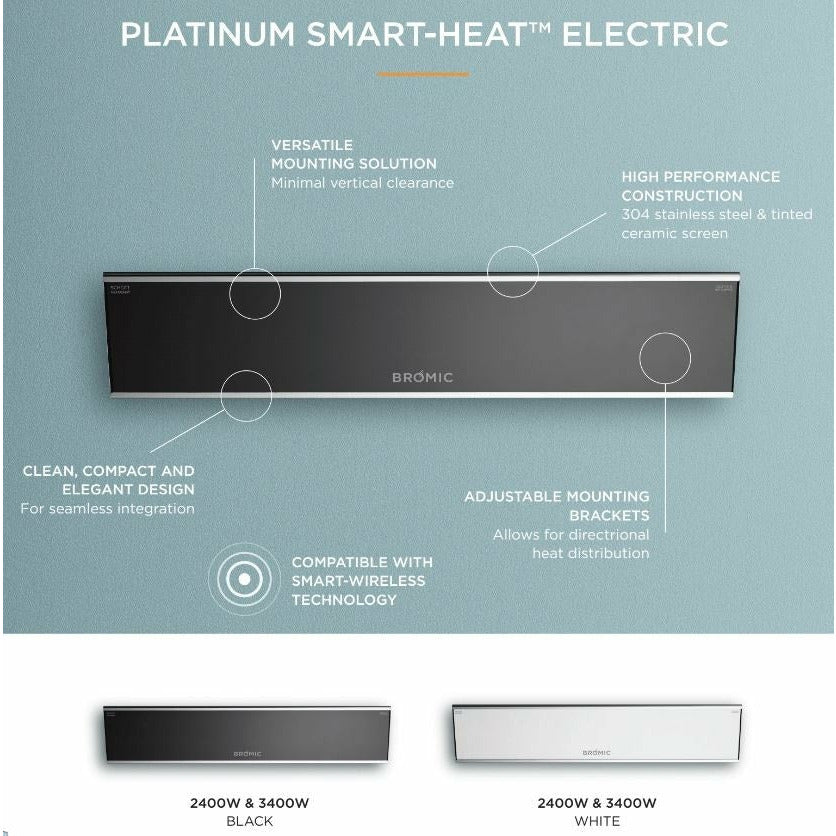 Bromic Platinum White 2300 Watt Electric Patio Heater - BH0320007