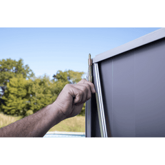 Arrow Spacemaker Patio Steel Storage Shed, 6 ft. x 3 ft. Flute Gray and Anthracite - PS63