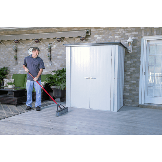 Arrow Spacemaker Patio Steel Storage Shed, 5 ft. x 3 ft. Flute Gray and Anthracite - PS53