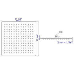 ALFI 12" Rain Shower Head - Flat Square Stainless Steel - RAIN12S