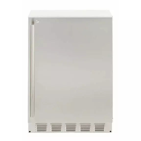Sapphire 24" Outdoor Refrigerator Stainless Steel Door, with 5.1 cu. ft. Capacity, 3 Wire Shelves, with Door Lock, Automatic Defrost Star-K Certification, Signature Sapphire Blue Interior - SR24-OD - The Home Selection