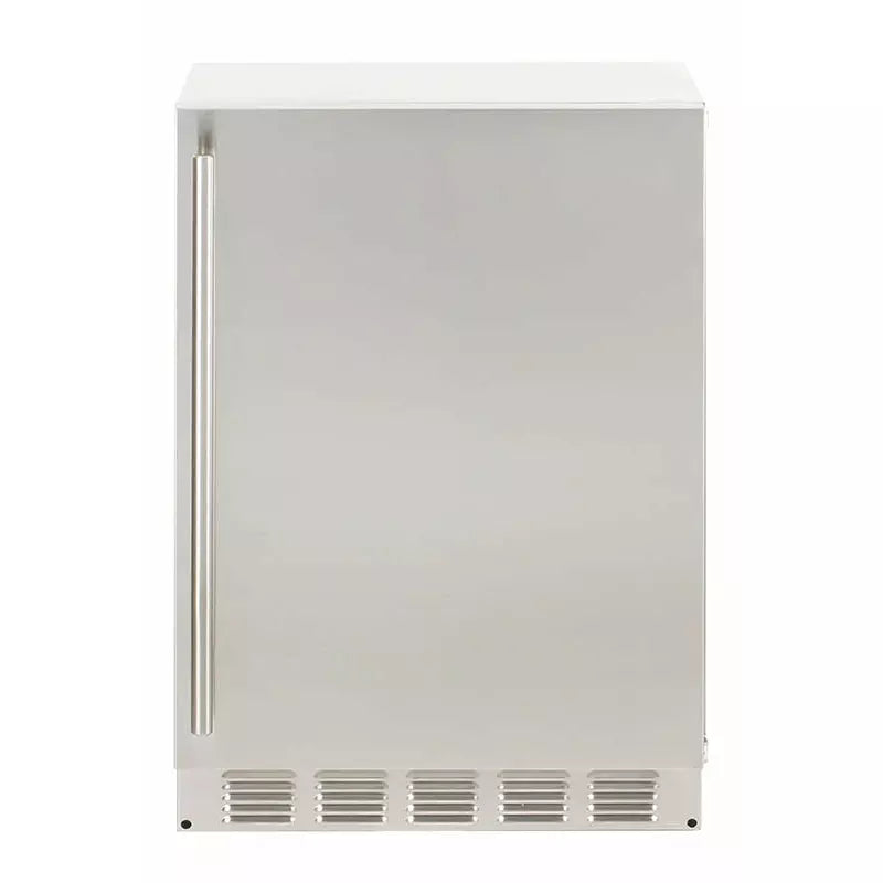 Sapphire 24" Outdoor Refrigerator Stainless Steel Door, with 5.1 cu. ft. Capacity, 3 Wire Shelves, with Door Lock, Automatic Defrost Star-K Certification, Signature Sapphire Blue Interior - SR24-OD - The Home Selection