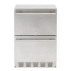 Sapphire 24" Outdoor Refrigerator with Drawers , 4.6 cu. ft. Capacity, with Door Lock, Auto Defrost, Star-K Certificatied, Signature Sapphire Blue Interior, Full Wrapped Stainless Steel Exterior - SRD24-OD - The Home Selection
