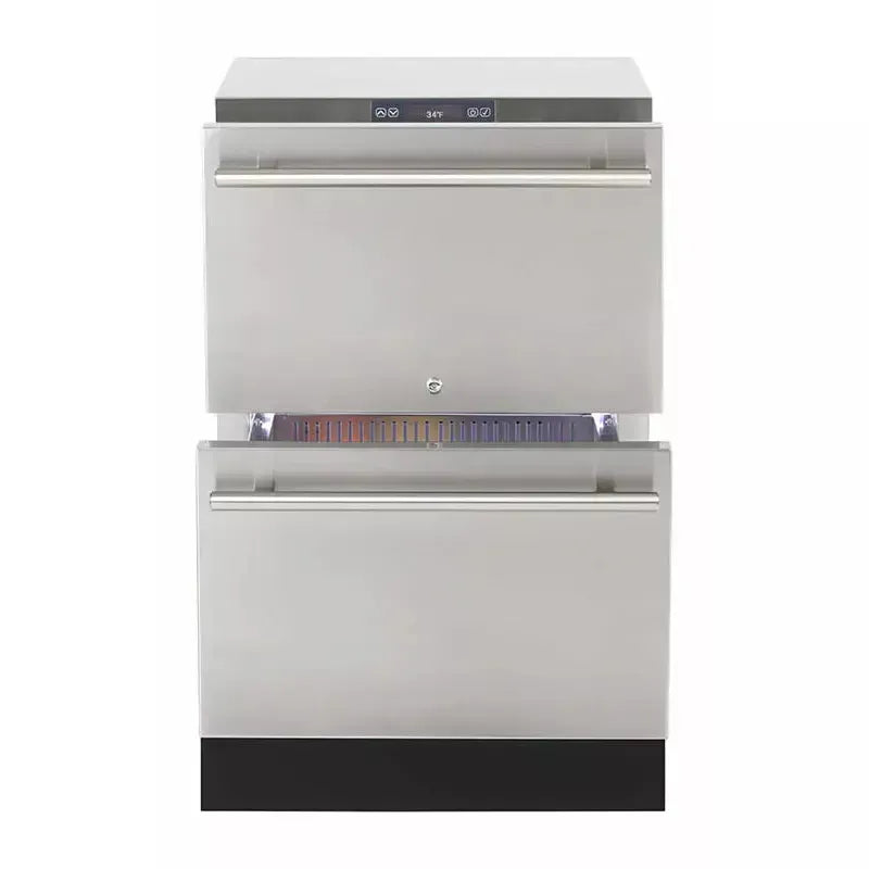 Sapphire 24" Refrigerator Drawers with 4.6 cu. ft. Capacity, Auto Defrost, Star-K Certified, Sapphire Blue Interior, Full Wrapped Stainless Steel Exterior, Capacitive Touch Electronic Control, Full LED Theater Lighting - SRD24 - The Home Selection
