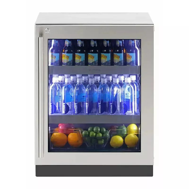 Sapphire Beverage Center 24" ADA / Glass Door Refrigerator with 4.7 Cu. Ft. Capacity, 3 Full Extension Racks, LED Lighting, Multifunction Touch Control, and Star-K Certified - SBCR24 - The Home Selection