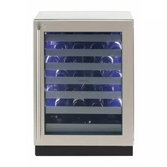 Sapphire Indoor | 24" Single Zone Wine Refrigerator , 7 Extension Wine Racks, Digital Control, LED Light, Compressor Cooling, Star-K Certification, Sapphire Blue Interior and Stainless Steel Door - SW24-SZ - The Home Selection