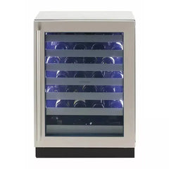 Sapphire Indoor | 24" Single Zone Wine Refrigerator , 7 Extension Wine Racks, Digital Control, LED Light, Compressor Cooling, Star-K Certification, Sapphire Blue Interior and Stainless Steel Door - SW24-SZ - The Home Selection