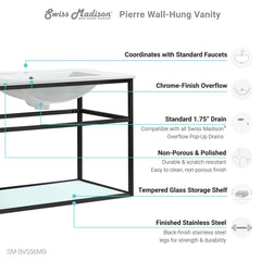 Swiss Madison Pierre 30 Single, Open Shelf, Metal Frame Bathroom Vanity - SM-BV556