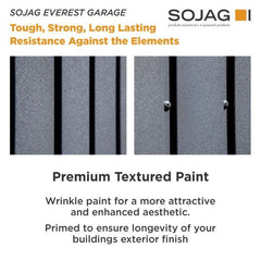 Sojag Everest Steel Garage, Wind and Snow Rated Storage Building Kit,, 12 ft. x 30 ft. Charcoal- GRC1230