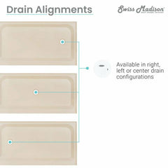 Swiss Madison Voltaire 48 x 36 Single-Threshold, Left-Hand Drain, Shower Base - SM-SB508