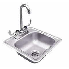 Summerset 15" Drop-in Sink & Hot/Cold Faucet - SSNK-15D - The Home Selection