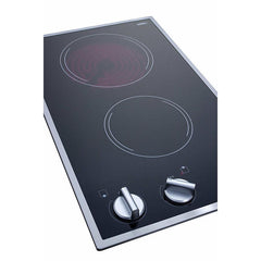 Summit 12" Electric Smoothtop Style Cooktop with 1 Elements, Hot Surface Indicator, Push-to-Turn Knobs in Stainless Steel - CR2B12ST - The Home Selection