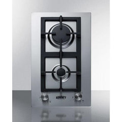 Summit 12" Stainless Steel Propane Gas Cooktop - GCJ2SSLP - The Home Selection