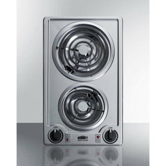 Summit 12" Wide 115V 2-Burner Coil Cooktop - CCE213SS - The Home Selection